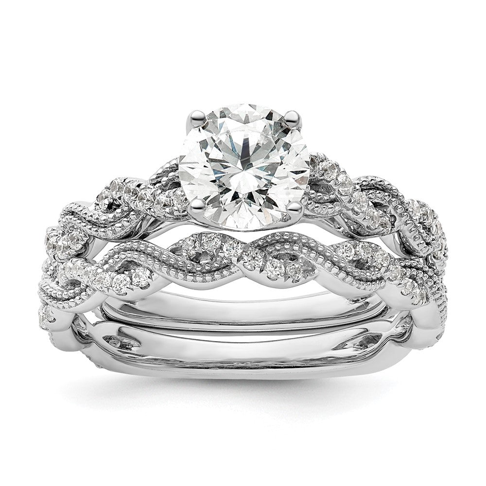 14k White Gold 1/5 ct Lab Grown Dia VS/SI+ G+ 1 ct Center Semi Eng Ring
