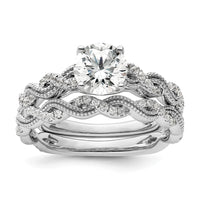 14k White Gold 1/5 ct Lab Grown Dia VS/SI+ G+ 1 ct Center Semi Eng Ring