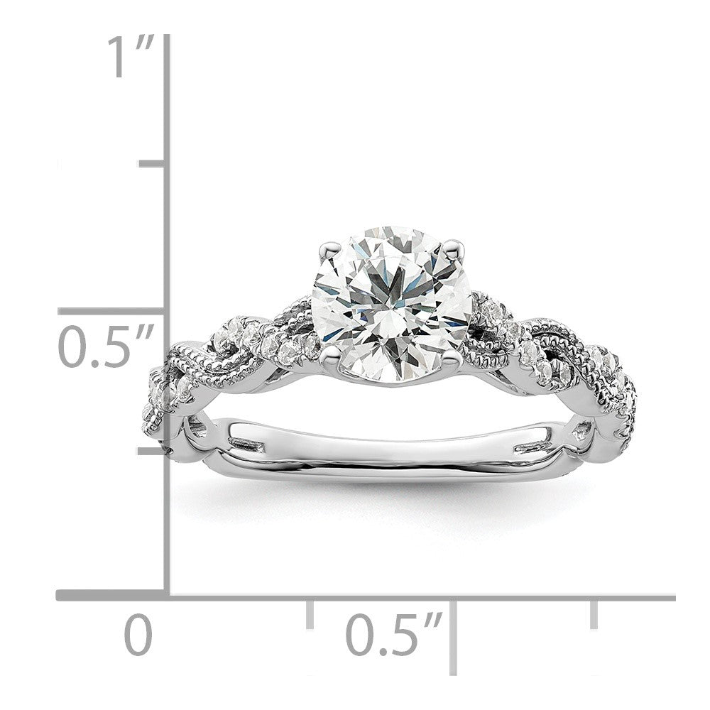 14k White Gold 1/5 ct Lab Grown Dia VS/SI+ G+ 1 ct Center Semi Eng Ring