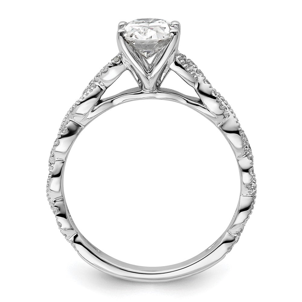 14k White Gold 1/5 ct Lab Grown Diamond VS/SI+ G+ 1 ct Oval Semi Eng Ring