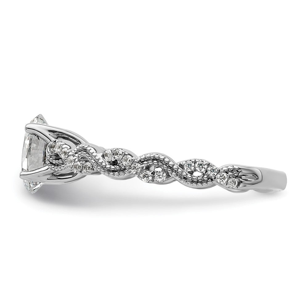 14k White Gold 1/5 ct Lab Grown Diamond VS/SI+ G+ 1 ct Oval Semi Eng Ring