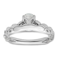 14k White Gold 1/5 ct Lab Grown Diamond VS/SI+ G+ 1 ct Oval Semi Eng Ring