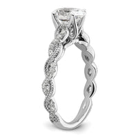 14k White Gold 1/5 ct Lab Grown Diamond VS/SI+ G+ 1 ct Oval Semi Eng Ring