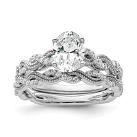 14k White Gold 1/5 ct Lab Grown Diamond VS/SI+ G+ 1 ct Oval Semi Eng Ring