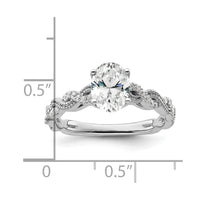 14k White Gold 1/5 ct Lab Grown Diamond VS/SI+ G+ 1 ct Oval Semi Eng Ring