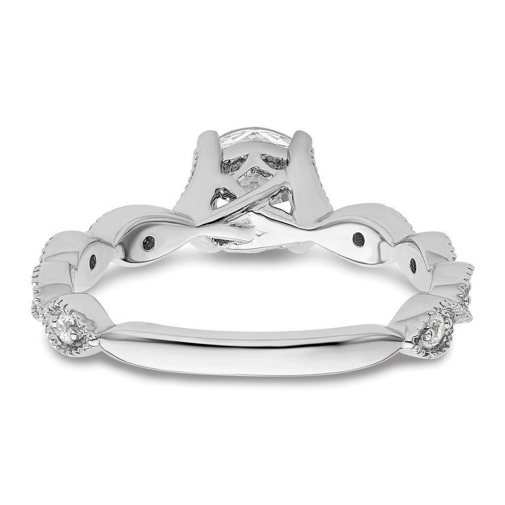 14k White Gold 1/8 ct Lab Grown Diamond VS/SI+ G+ 1 ct Center Semi Eng Ring