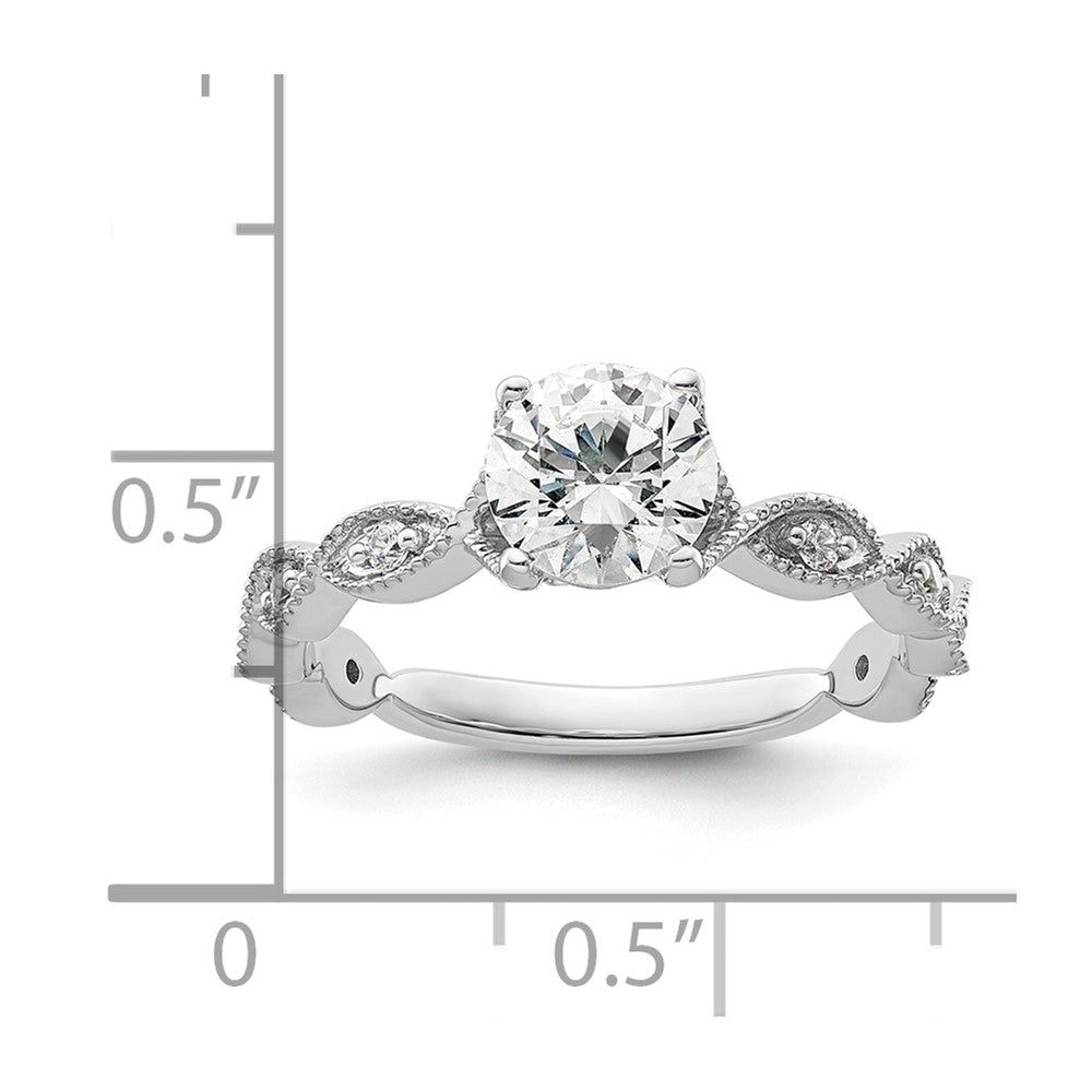 14k White Gold 1/8 ct Lab Grown Diamond VS/SI+ G+ 1 ct Center Semi Eng Ring
