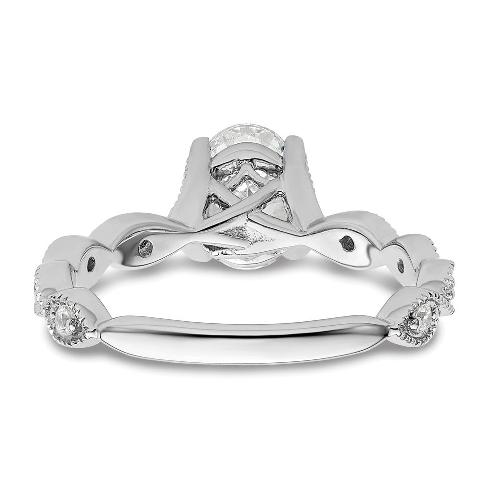 14kw 1/8ct Lab Grown Diamond VS/SI+ G+ 1ct Center Oval Semi Eng Ring