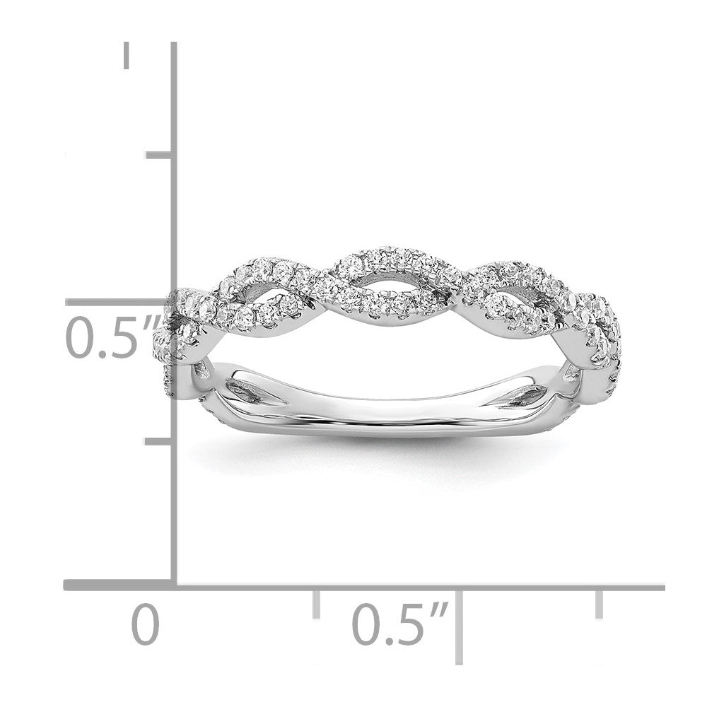 14k White Gold 3/8 ct Lab Grown Diamond VS/SI+ G+ Complete Wedding Band