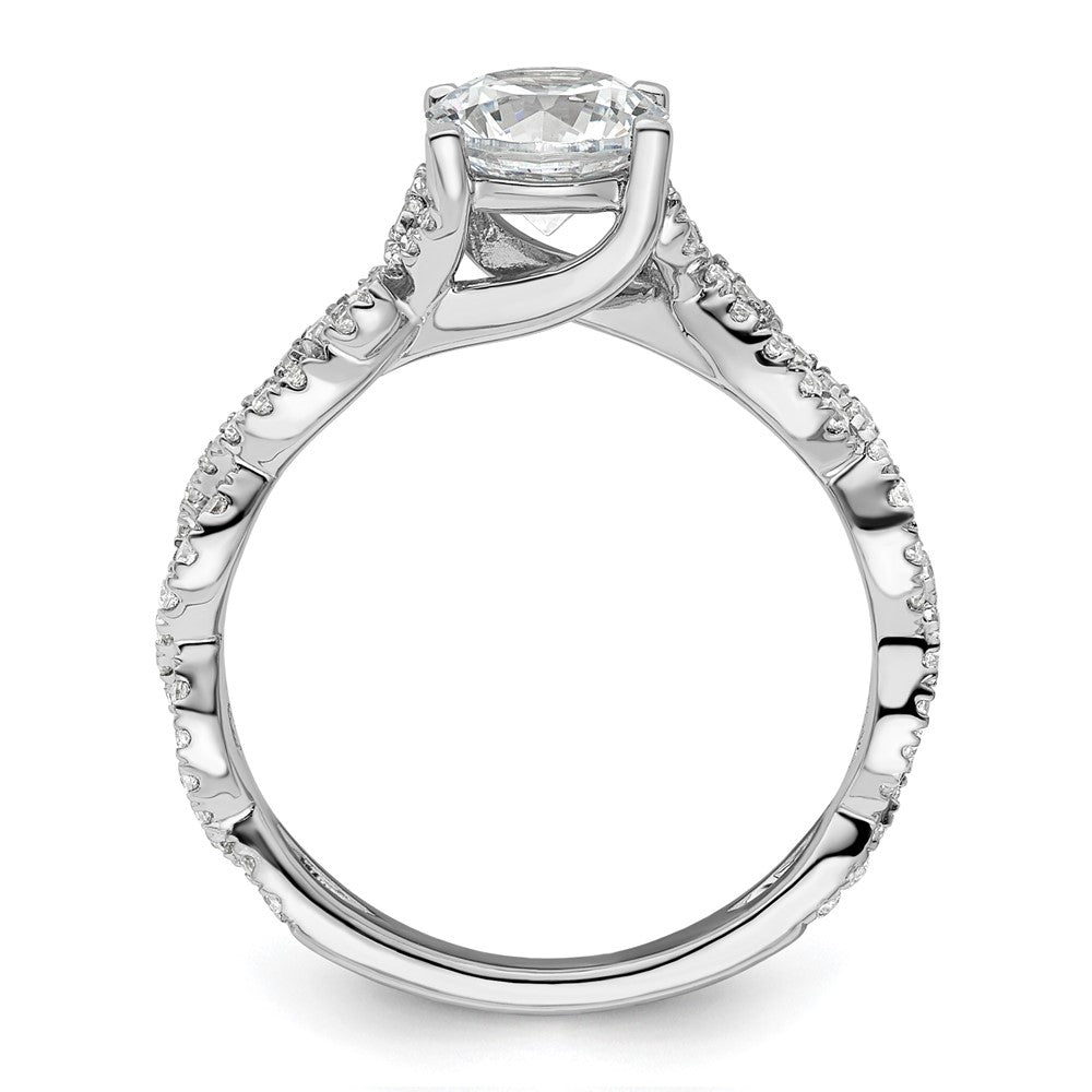 14k White Gold 3/8 ct Lab Grown Diamond VS/SI+ G+ 1 ct Center Semi Eng Ring