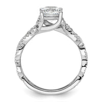 14k White Gold 3/8 ct Lab Grown Diamond VS/SI+ G+ 1 ct Center Semi Eng Ring
