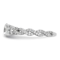 14k White Gold 3/8 ct Lab Grown Diamond VS/SI+ G+ 1 ct Center Semi Eng Ring