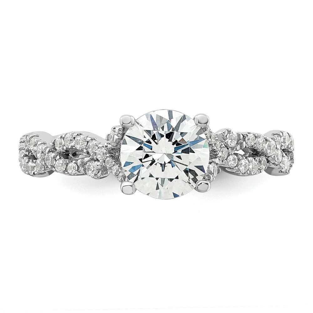 14k White Gold 3/8 ct Lab Grown Diamond VS/SI+ G+ 1 ct Center Semi Eng Ring