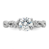 14k White Gold 3/8 ct Lab Grown Diamond VS/SI+ G+ 1 ct Center Semi Eng Ring