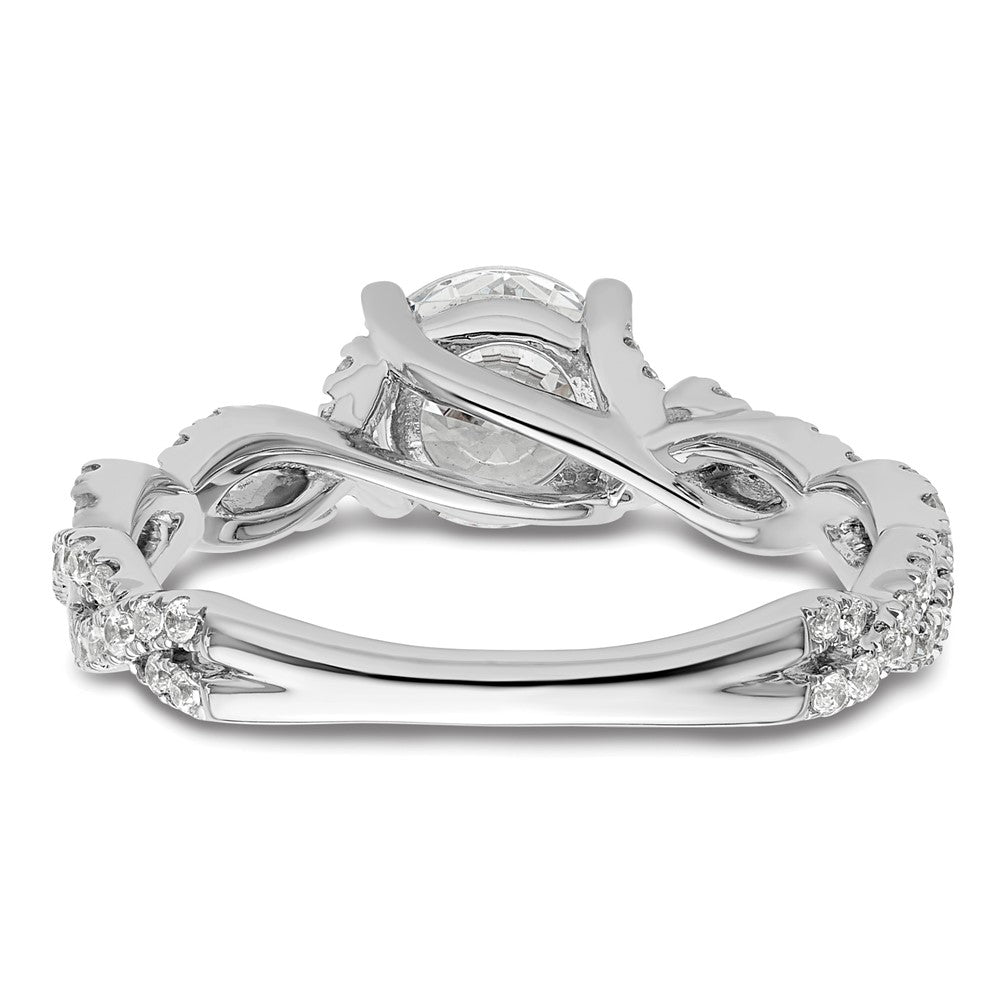 14k White Gold 3/8 ct Lab Grown Diamond VS/SI+ G+ 1 ct Center Semi Eng Ring