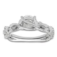 14k White Gold 3/8 ct Lab Grown Diamond VS/SI+ G+ 1 ct Center Semi Eng Ring