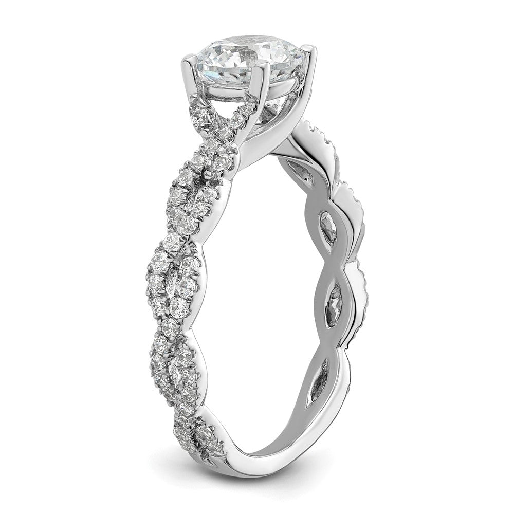 14k White Gold 3/8 ct Lab Grown Diamond VS/SI+ G+ 1 ct Center Semi Eng Ring