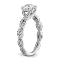 14k White Gold 3/8 ct Lab Grown Diamond VS/SI+ G+ 1 ct Center Semi Eng Ring