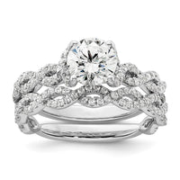 14k White Gold 3/8 ct Lab Grown Diamond VS/SI+ G+ 1 ct Center Semi Eng Ring