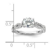 14k White Gold 3/8 ct Lab Grown Diamond VS/SI+ G+ 1 ct Center Semi Eng Ring