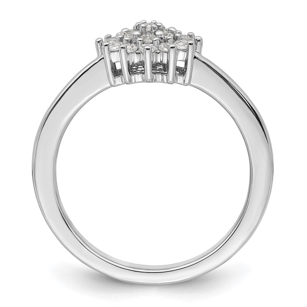 14k White Gold 1/4 ct Lab Grown Diamond VS/SI+ G+ Comp Cluster Ring