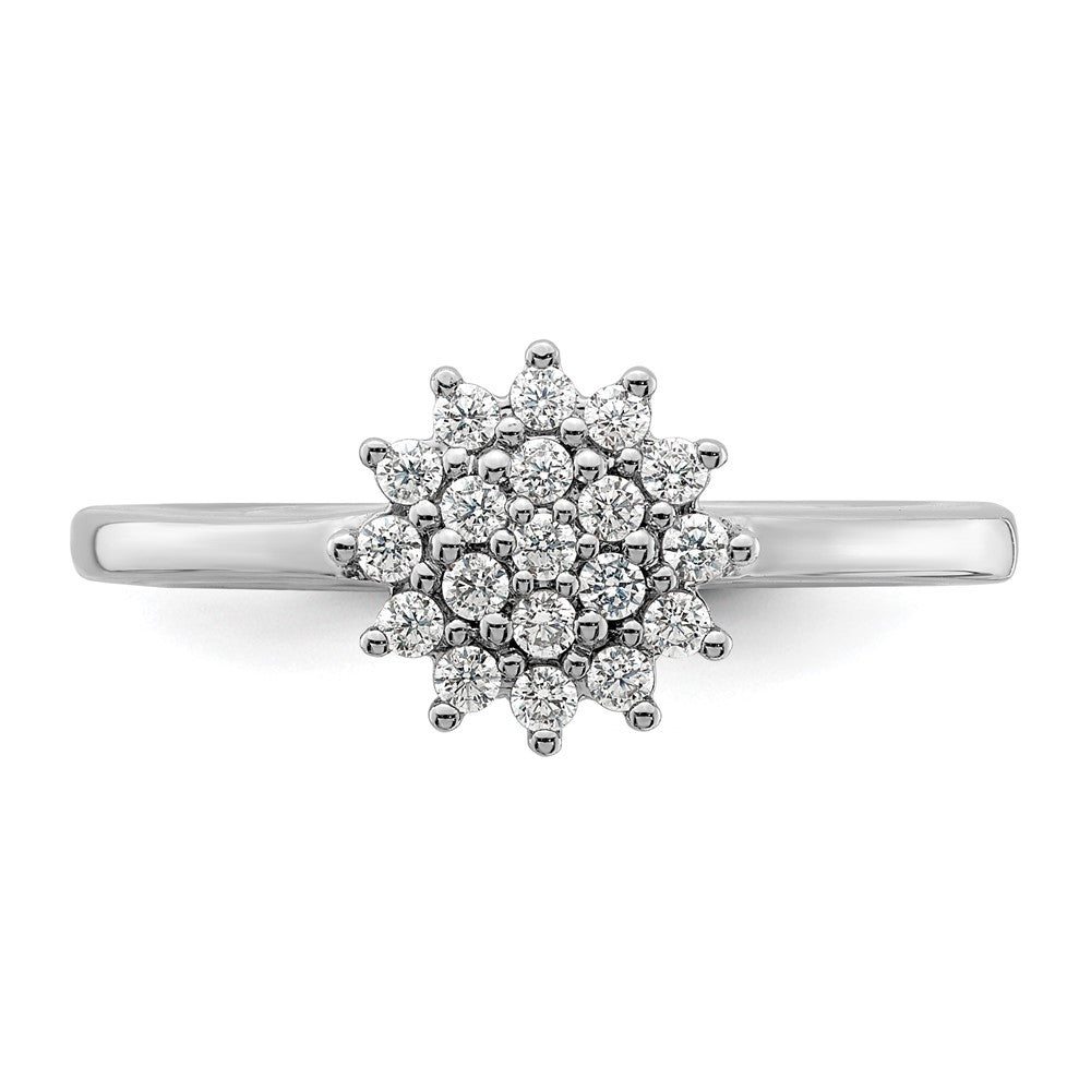 14k White Gold 1/4 ct Lab Grown Diamond VS/SI+ G+ Comp Cluster Ring