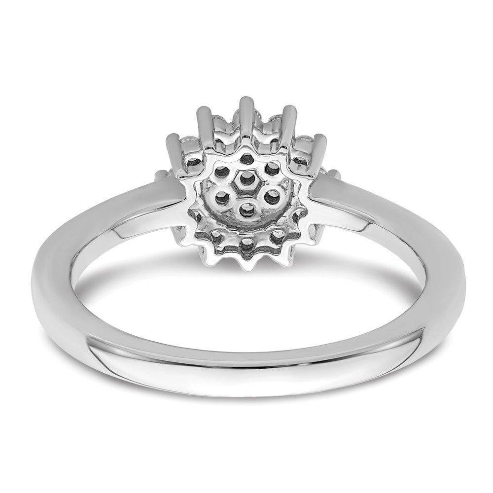 14k White Gold 1/4 ct Lab Grown Diamond VS/SI+ G+ Comp Cluster Ring