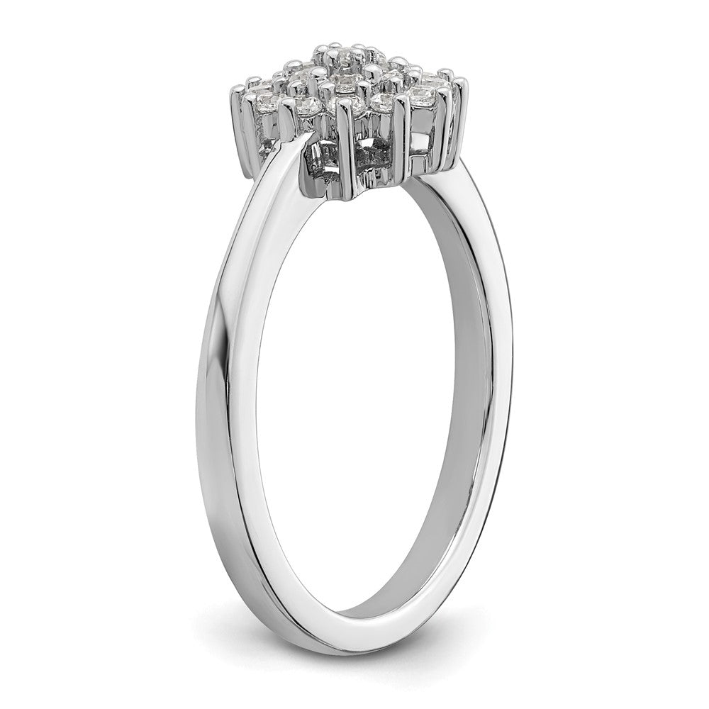14k White Gold 1/4 ct Lab Grown Diamond VS/SI+ G+ Comp Cluster Ring