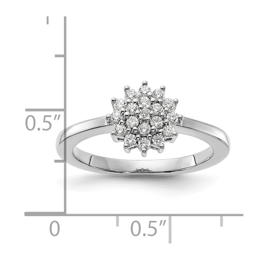 14k White Gold 1/4 ct Lab Grown Diamond VS/SI+ G+ Comp Cluster Ring