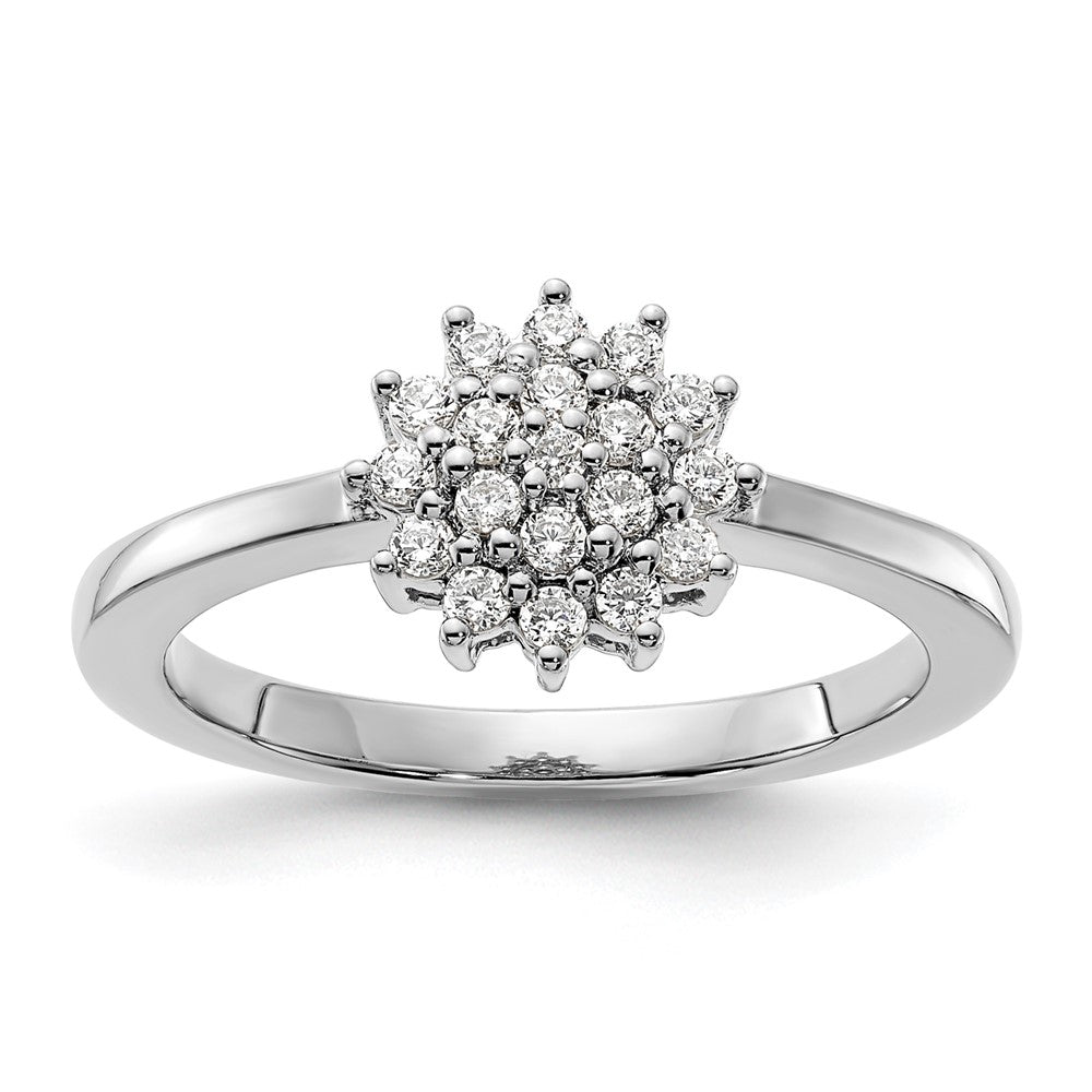14k White Gold 1/4 ct Lab Grown Diamond VS/SI+ G+ Comp Cluster Ring