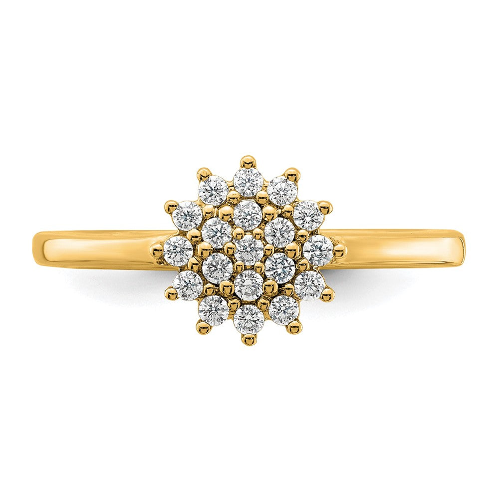 14k 1/4 ct Lab Grown Diamond VS/SI+ G+ Complete Cluster Ring