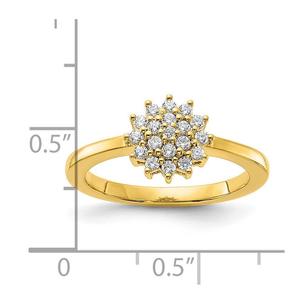 14k 1/4 ct Lab Grown Diamond VS/SI+ G+ Complete Cluster Ring