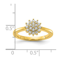 14k 1/4 ct Lab Grown Diamond VS/SI+ G+ Complete Cluster Ring