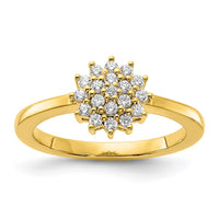 14k 1/4 ct Lab Grown Diamond VS/SI+ G+ Complete Cluster Ring