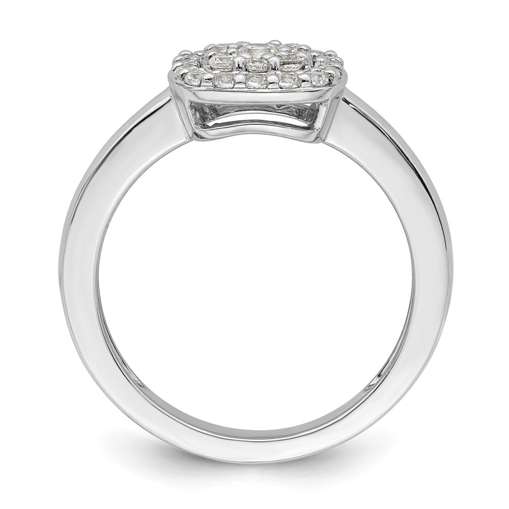 14k White Gold 3/8 ct Lab Grown Diamond VS/SI+ G+ Comp Square Halo Ring