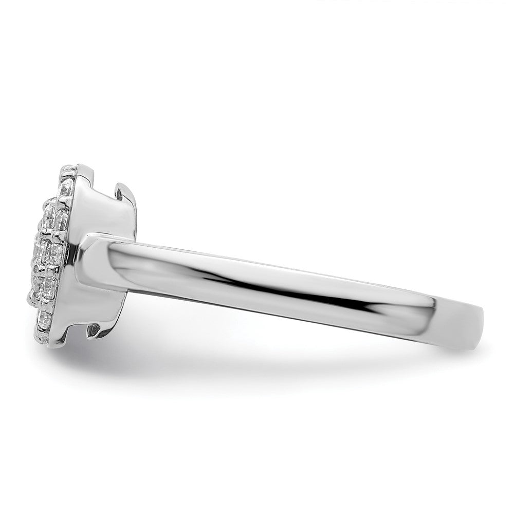 14k White Gold 3/8 ct Lab Grown Diamond VS/SI+ G+ Comp Square Halo Ring