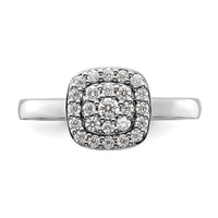 14k White Gold 3/8 ct Lab Grown Diamond VS/SI+ G+ Comp Square Halo Ring