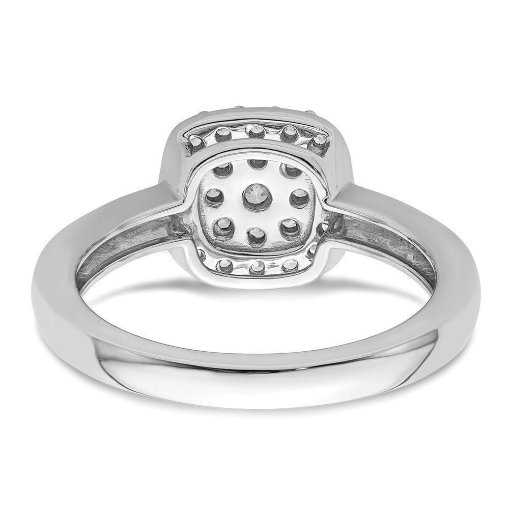 14k White Gold 3/8 ct Lab Grown Diamond VS/SI+ G+ Comp Square Halo Ring