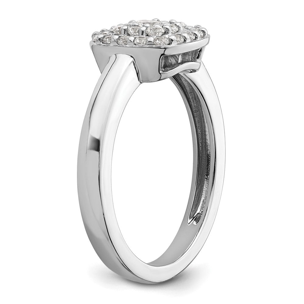 14k White Gold 3/8 ct Lab Grown Diamond VS/SI+ G+ Comp Square Halo Ring