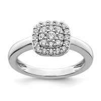 14k White Gold 3/8 ct Lab Grown Diamond VS/SI+ G+ Comp Square Halo Ring