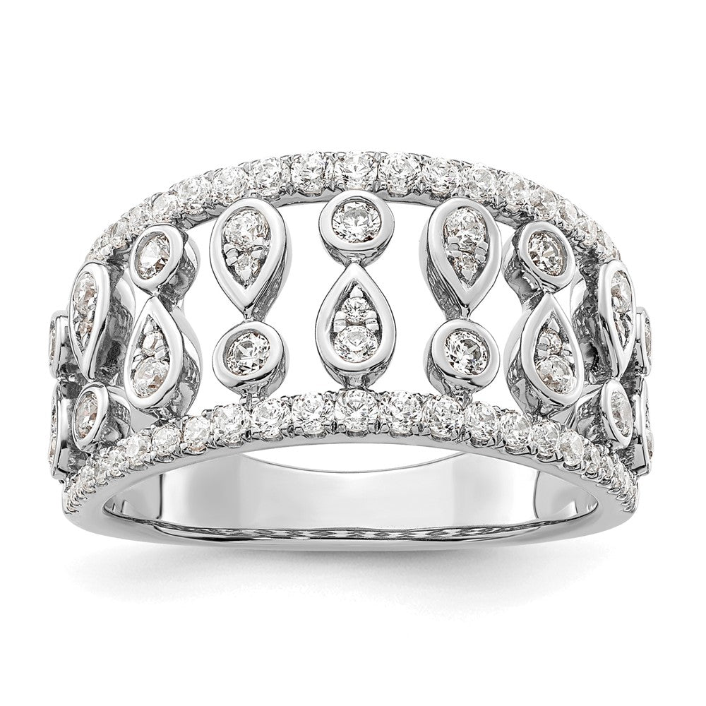 14k White Gold 3/4 ct Lab Grown Diamond VS/SI+ G+ Complete Fashion Ring