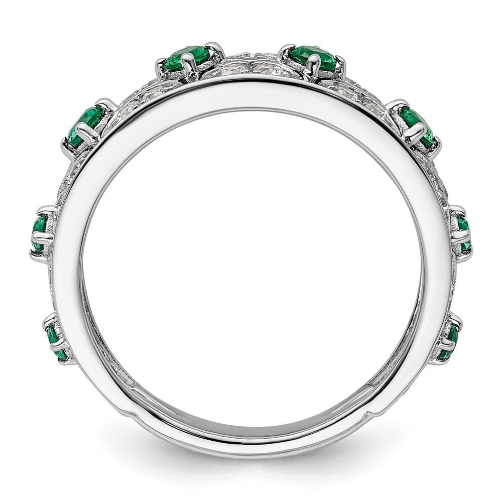 14kw 1/2 ct Lab Grown Diamond VS/SI+ G+ & Cr Emerald Comp Ring