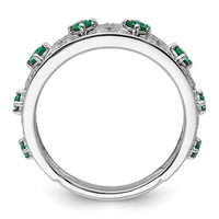 14kw 1/2 ct Lab Grown Diamond VS/SI+ G+ & Cr Emerald Comp Ring