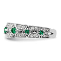 14kw 1/2 ct Lab Grown Diamond VS/SI+ G+ & Cr Emerald Comp Ring