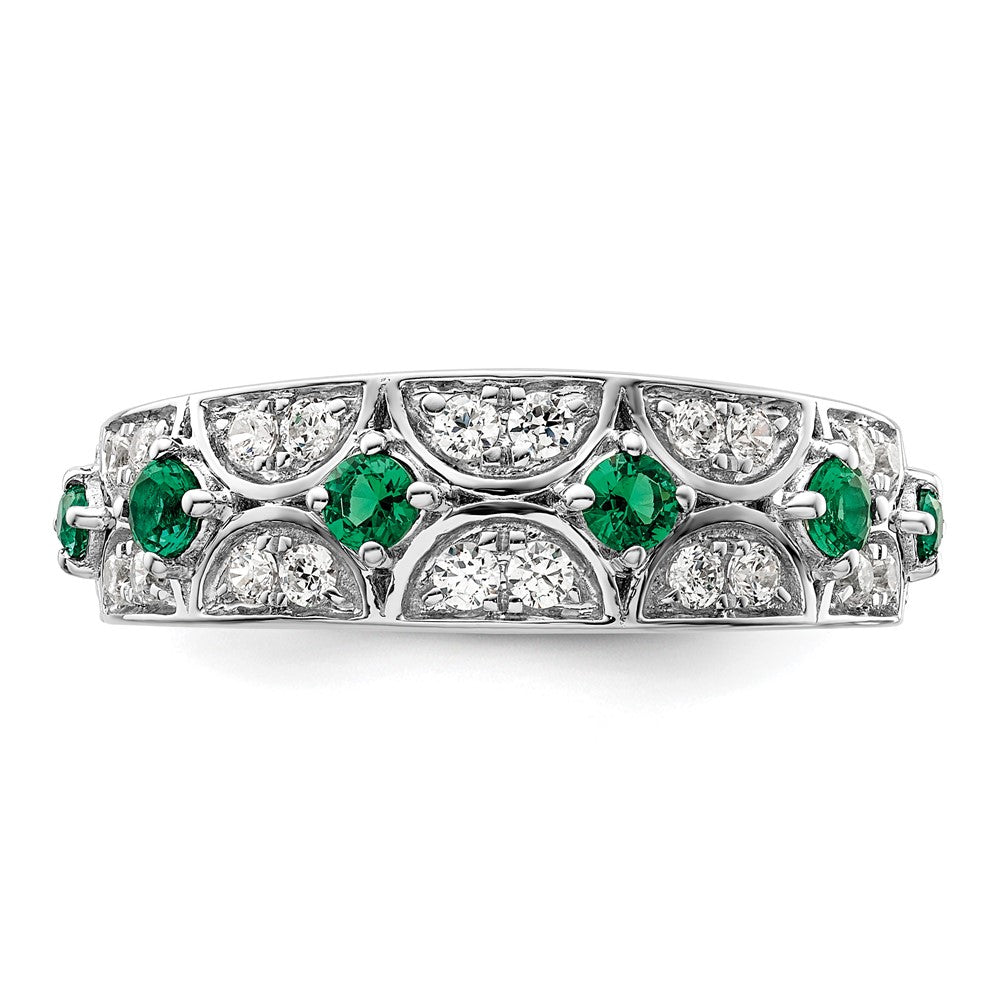 14kw 1/2 ct Lab Grown Diamond VS/SI+ G+ & Cr Emerald Comp Ring