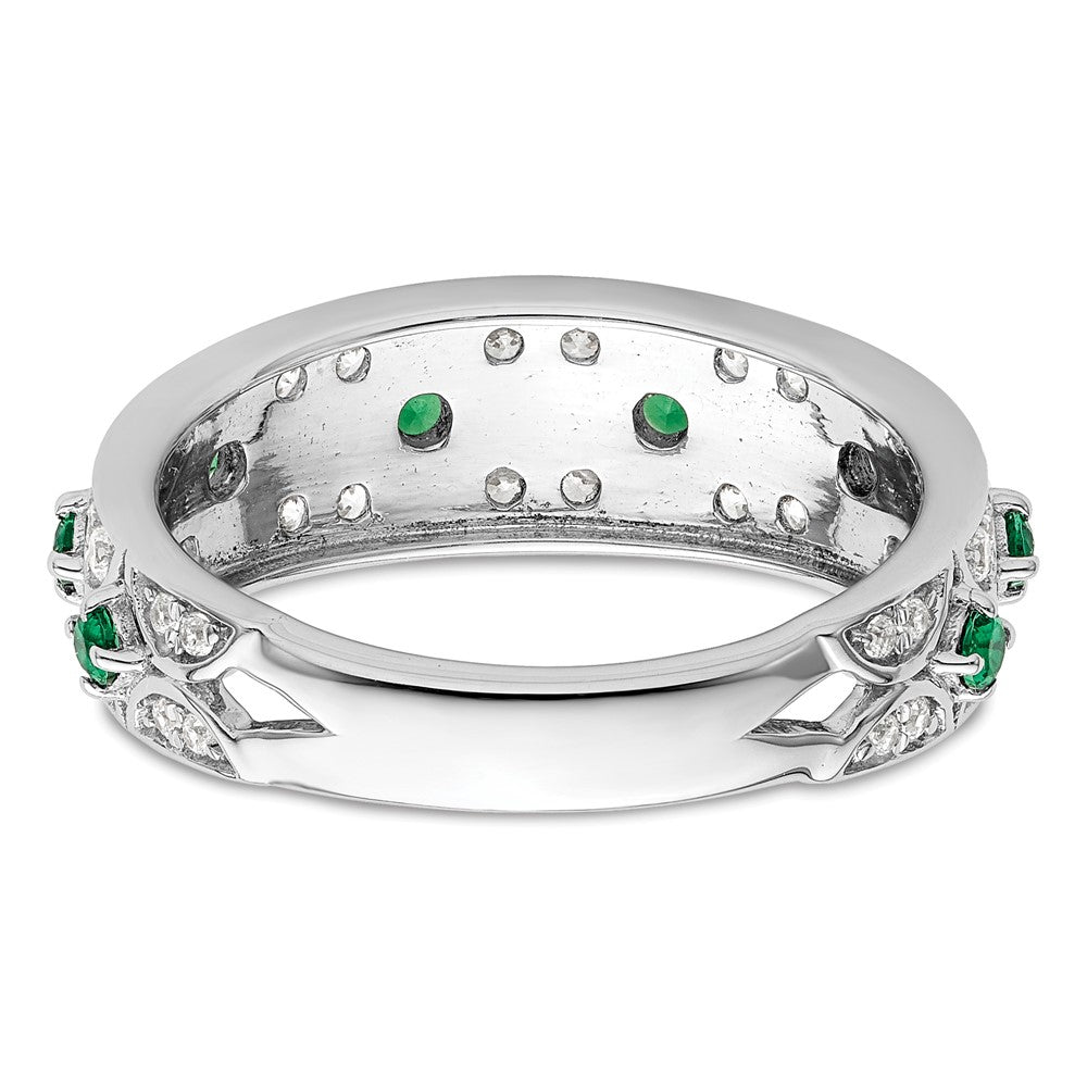 14kw 1/2 ct Lab Grown Diamond VS/SI+ G+ & Cr Emerald Comp Ring
