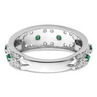14kw 1/2 ct Lab Grown Diamond VS/SI+ G+ & Cr Emerald Comp Ring