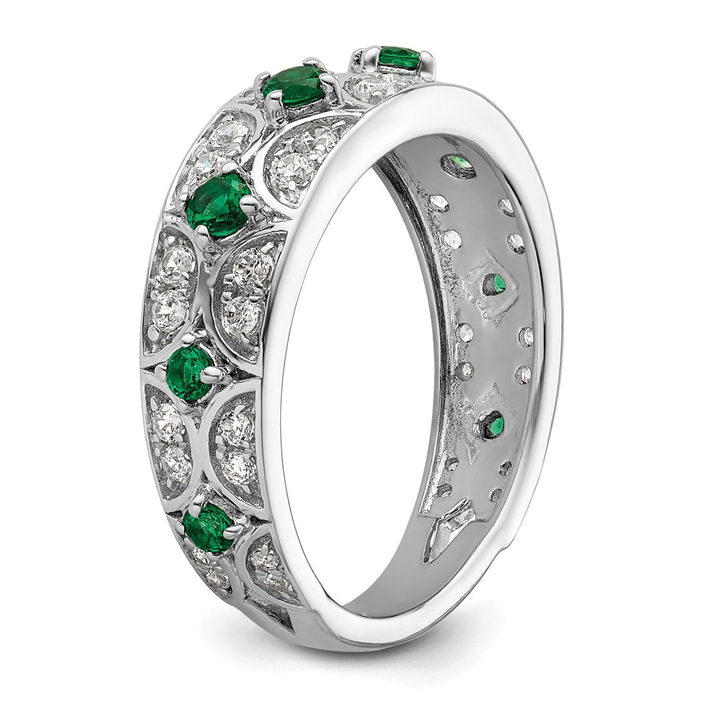 14kw 1/2 ct Lab Grown Diamond VS/SI+ G+ & Cr Emerald Comp Ring