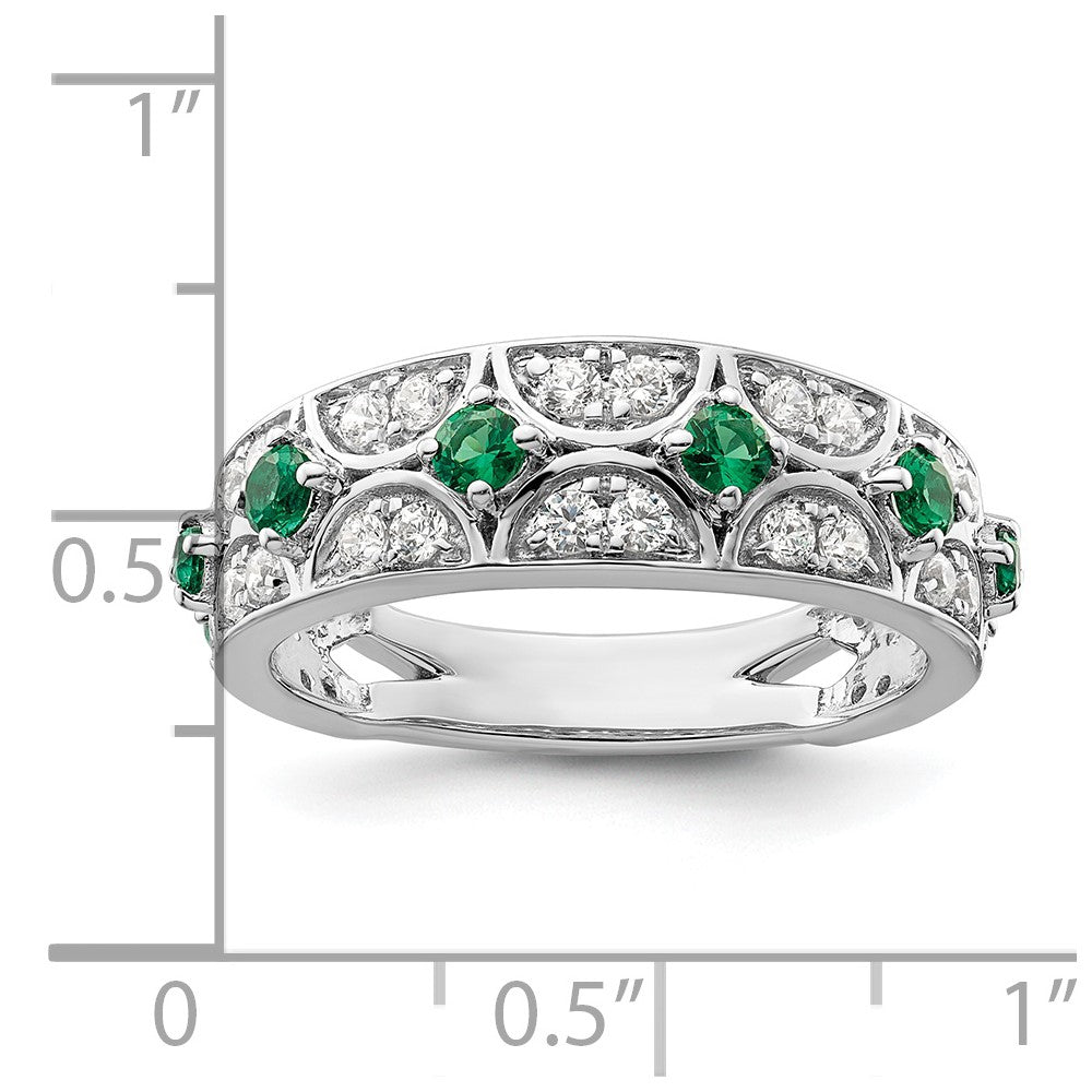 14kw 1/2 ct Lab Grown Diamond VS/SI+ G+ & Cr Emerald Comp Ring