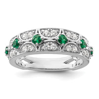 14kw 1/2 ct Lab Grown Diamond VS/SI+ G+ & Cr Emerald Comp Ring